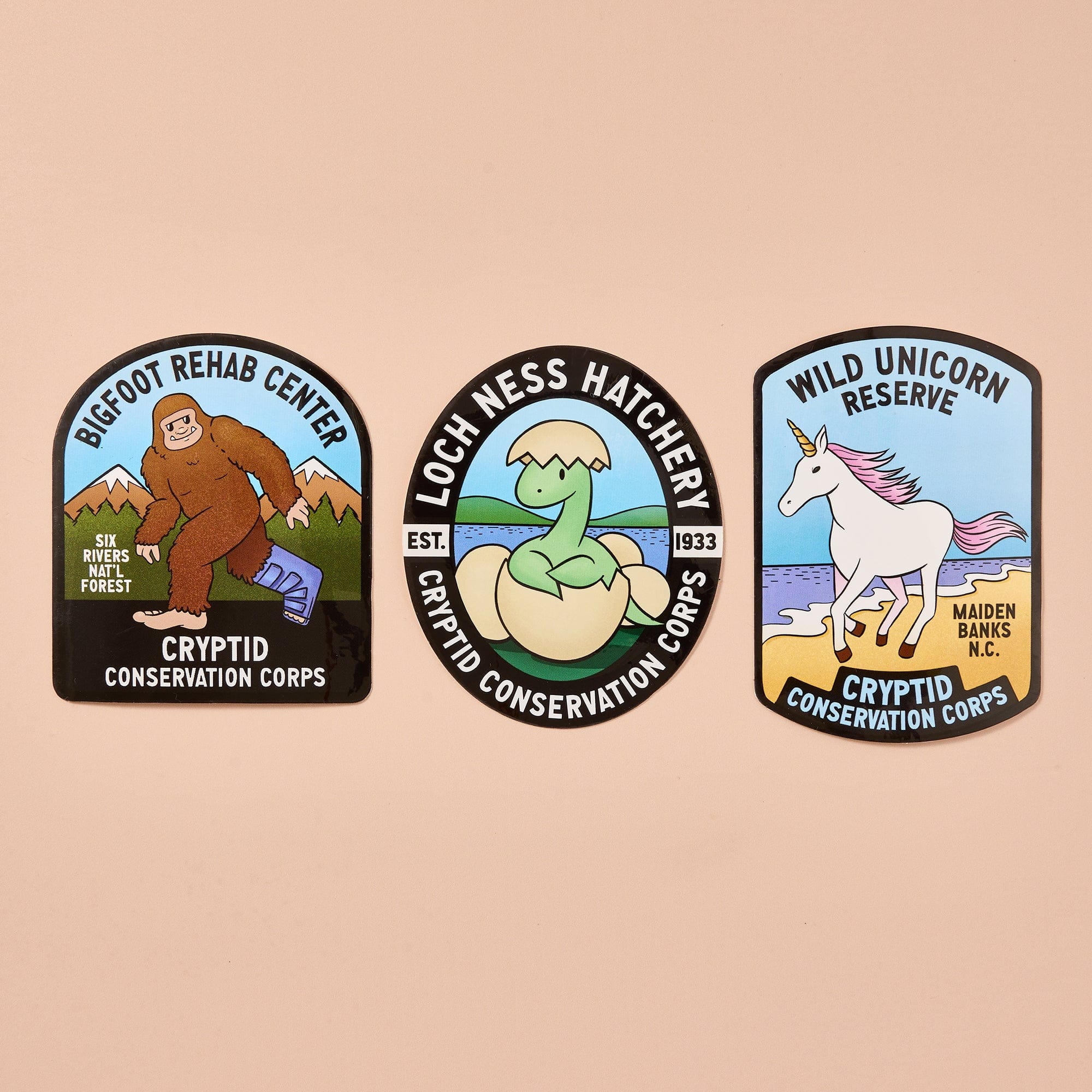 Cryptid Conservation Corps: All Series 1 Patches, Pins, and Stickers S ...