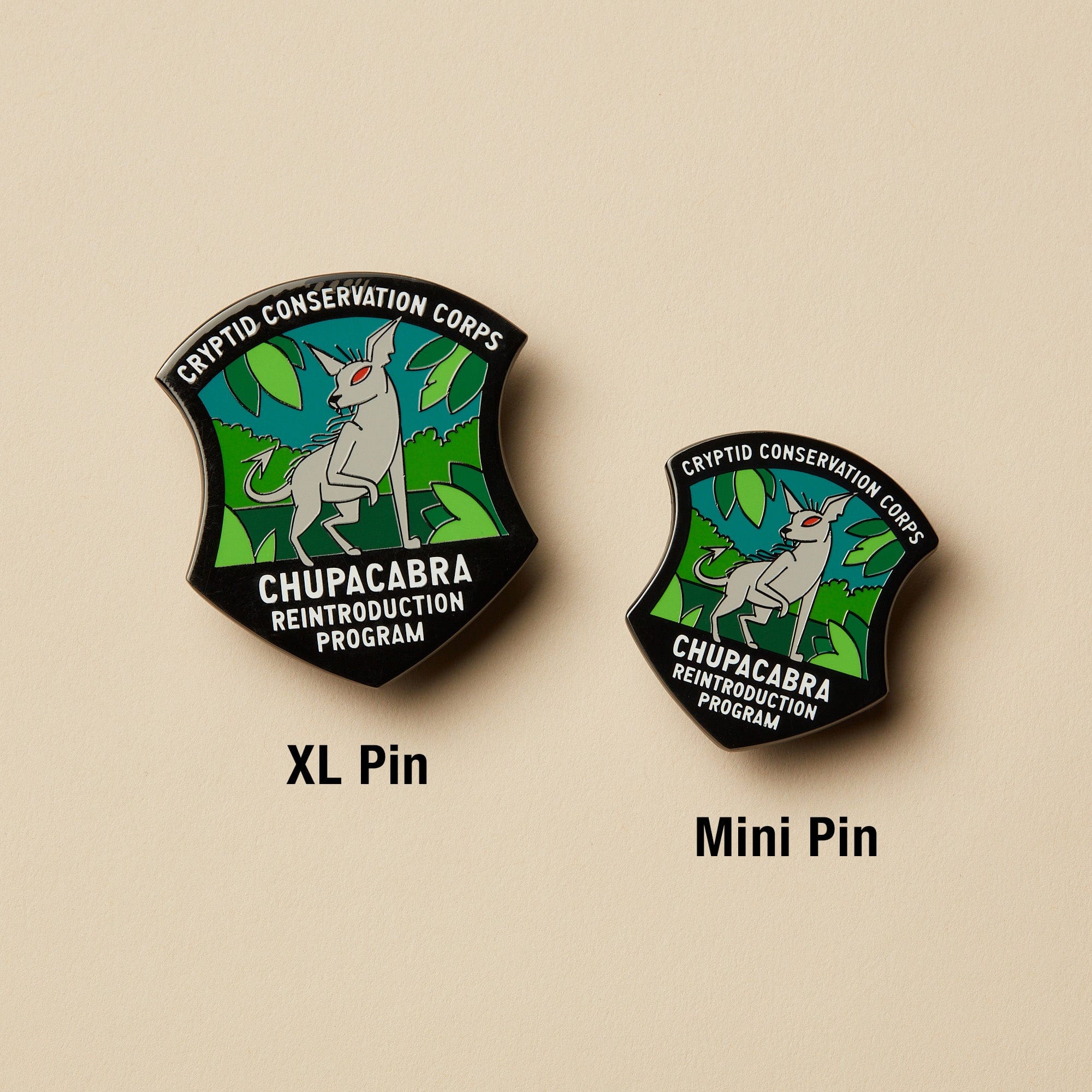 Chupacabra Set: Pin, Sticker, and Patch