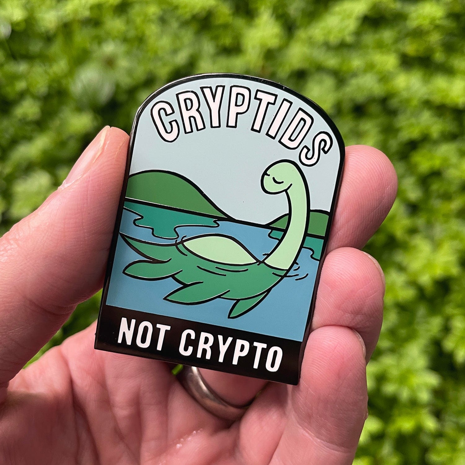 Cryptids Not Crypto Pin — Dissent Pins