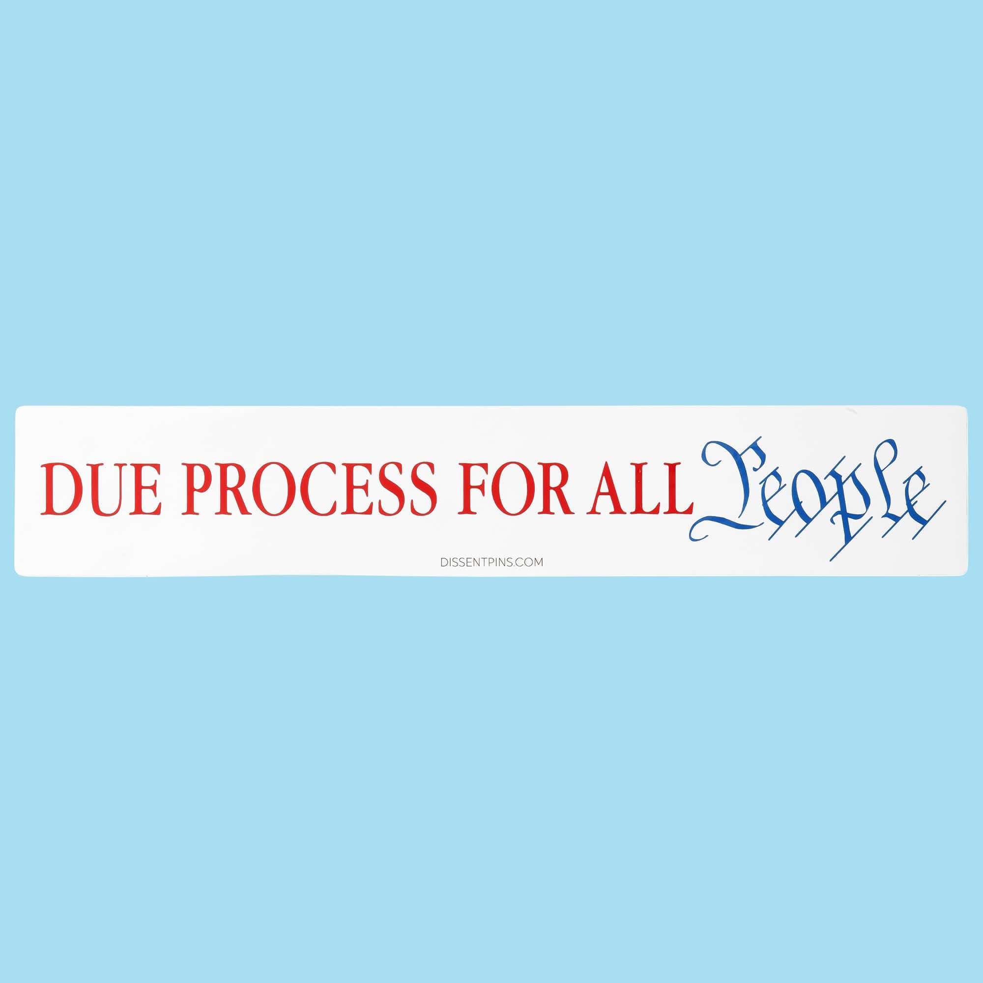 Due Process Sticker Due Process For All People Bumper Sticker or Car Magnet — Dissent Pins