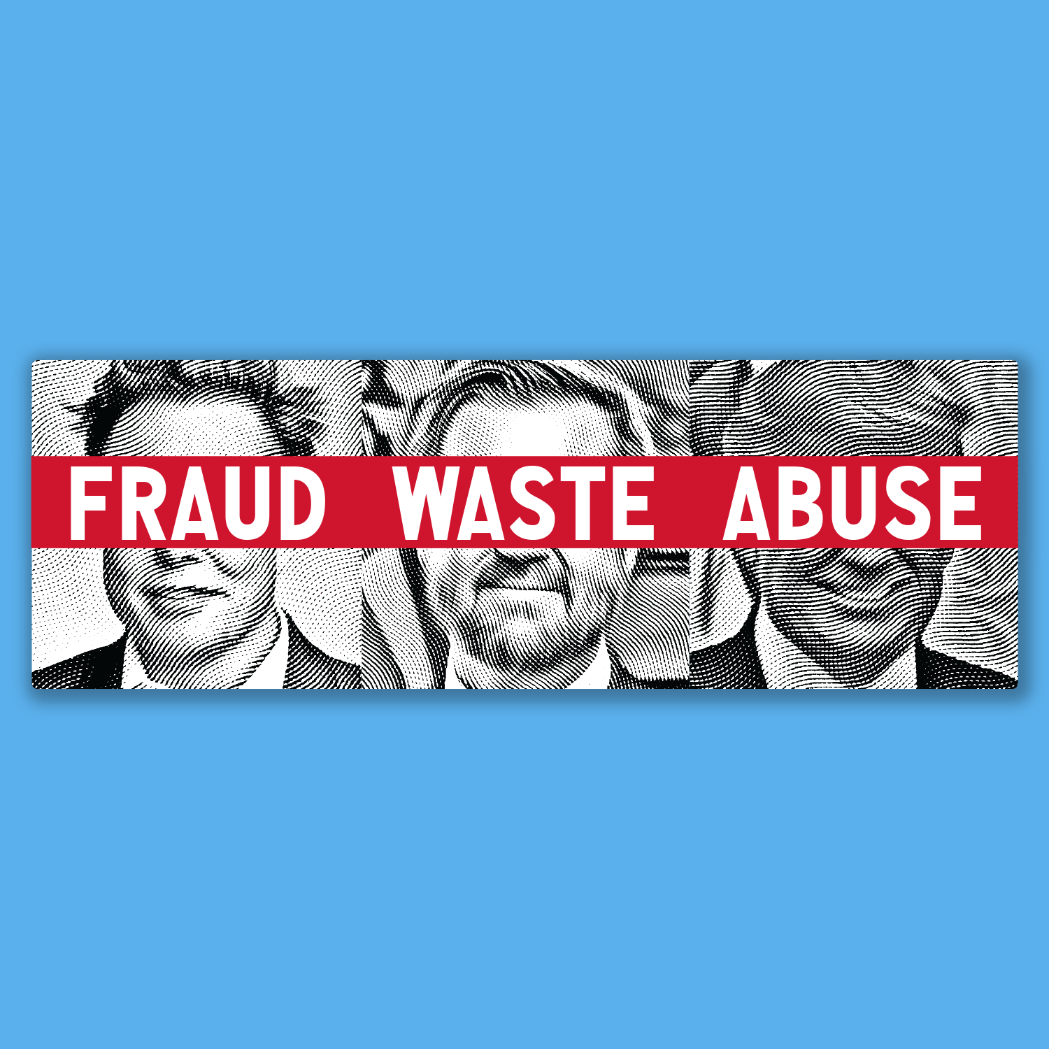 Farud Sticker Fraud Waste Abuse Bumper Sticker — Dissent Pins