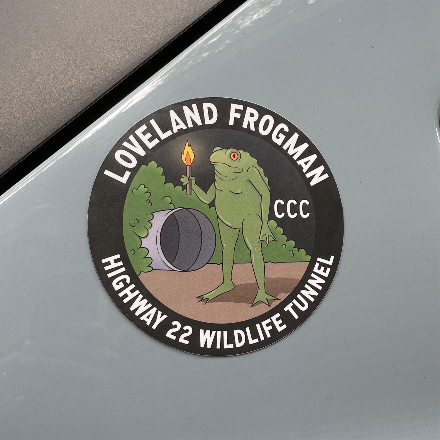 Loveland Frogman Wildlife Tunnel Car Magnet