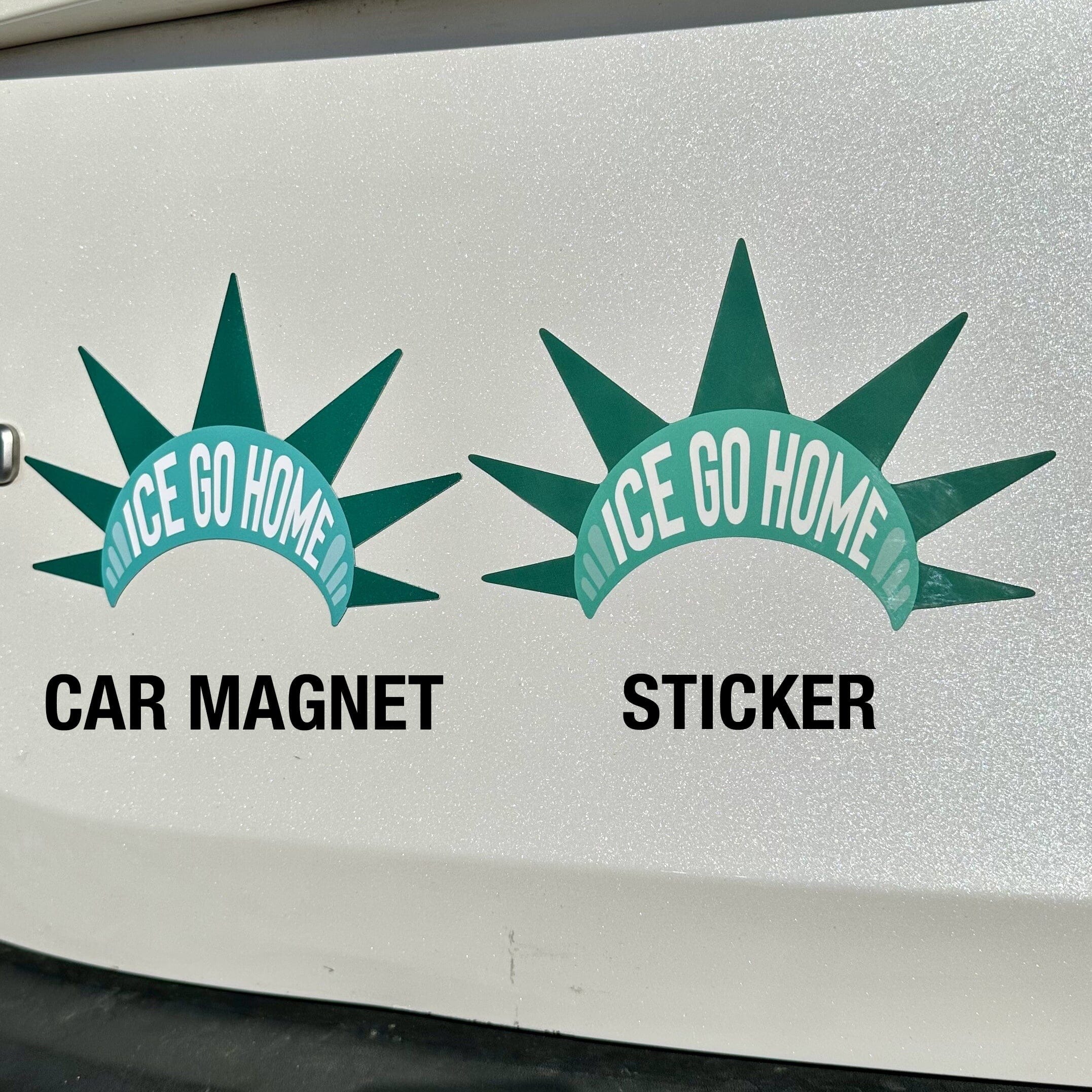 ICE Go Home Liberty Bumper Sticker or Car Magnet