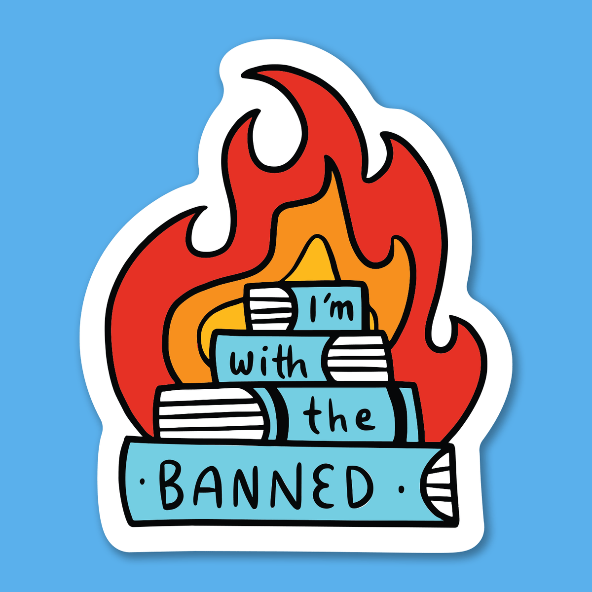 I'm With the Banned Sticker — Dissent Pins