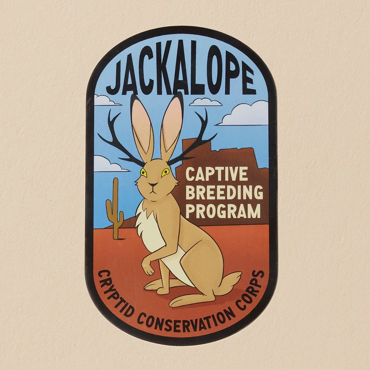 Jackalope, Frogman, Squonk: three sticker set