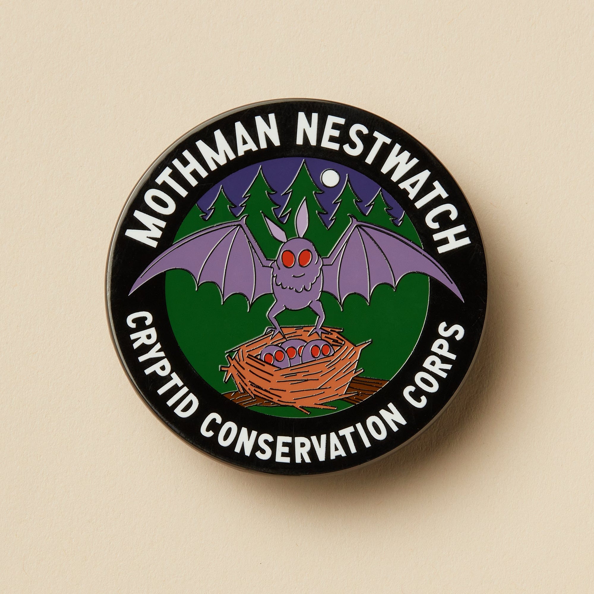 Mothman Set: Pin, Sticker, and Patch