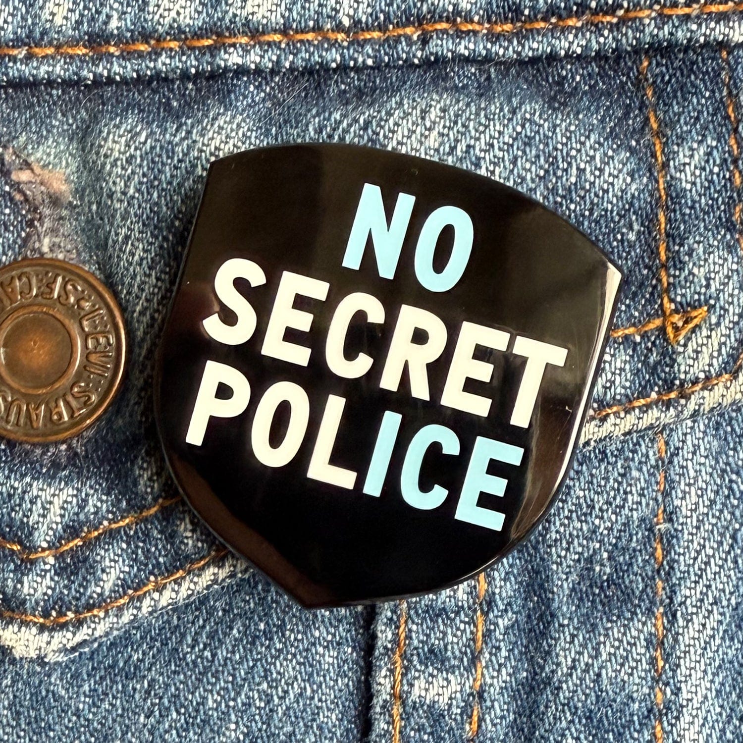 No Secret Police Pin
