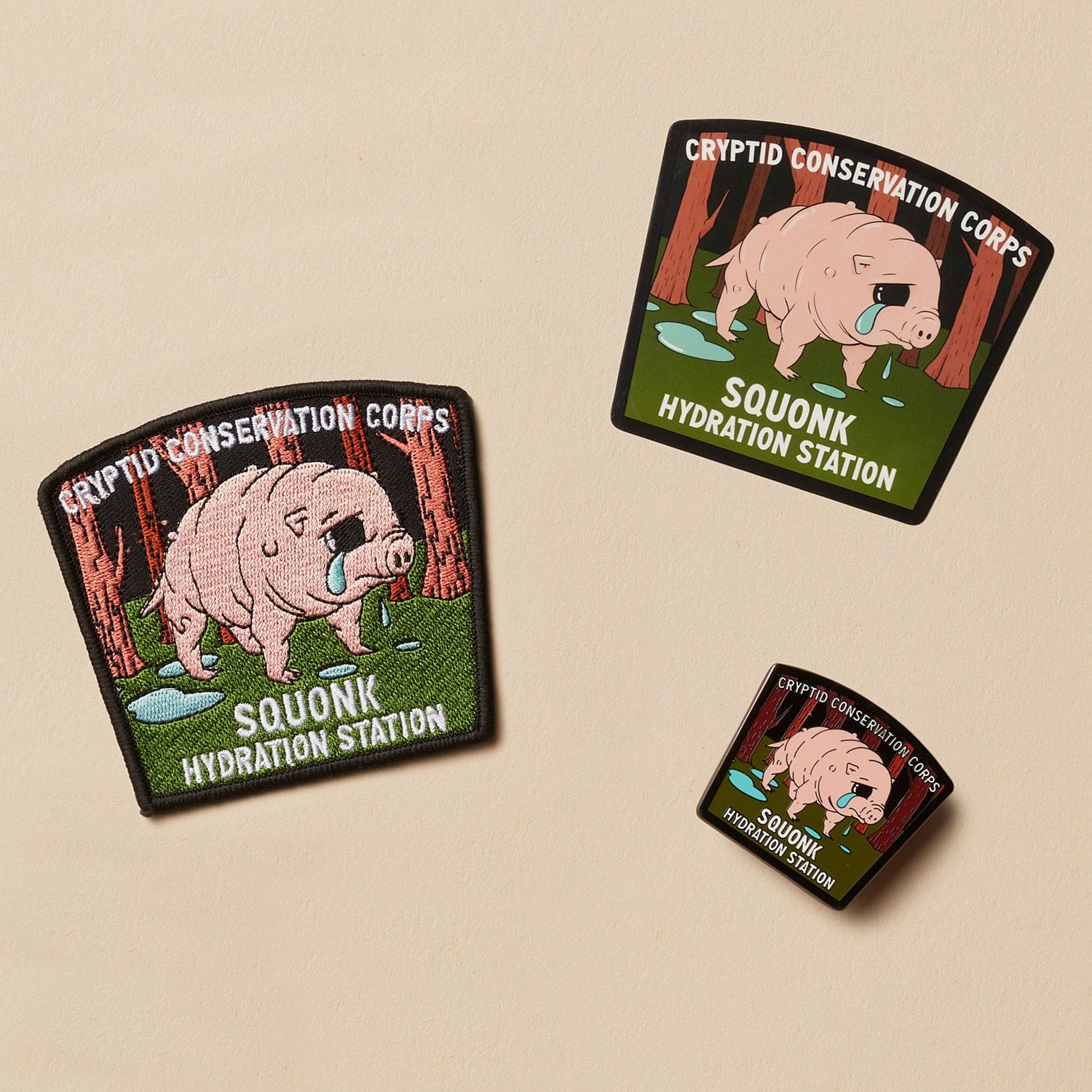 Cryptid Conservation Corps: All Series 2 Patches, Pins, and Stickers Set