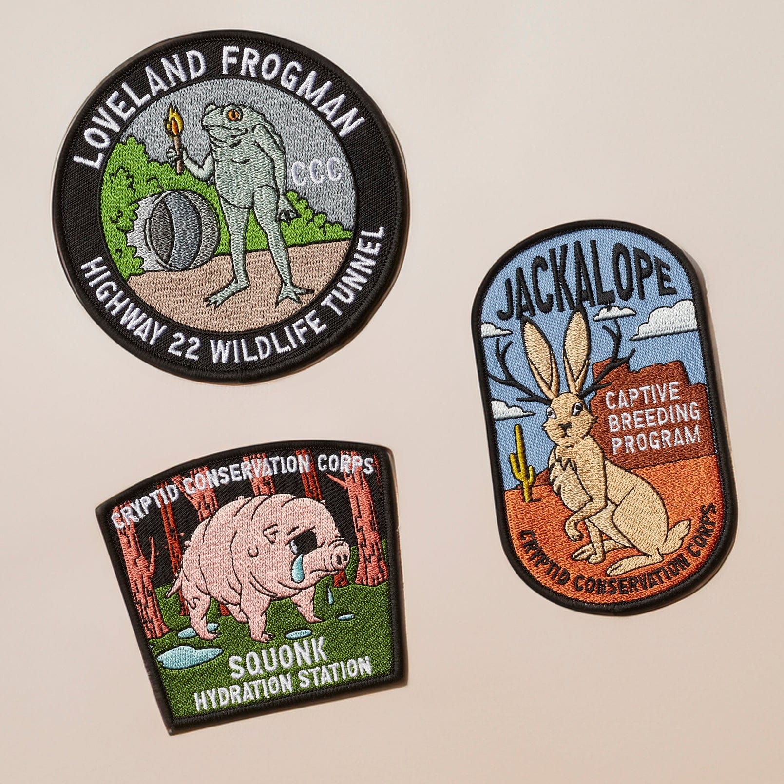 Jackalope, Frogman, Squonk: three patch set