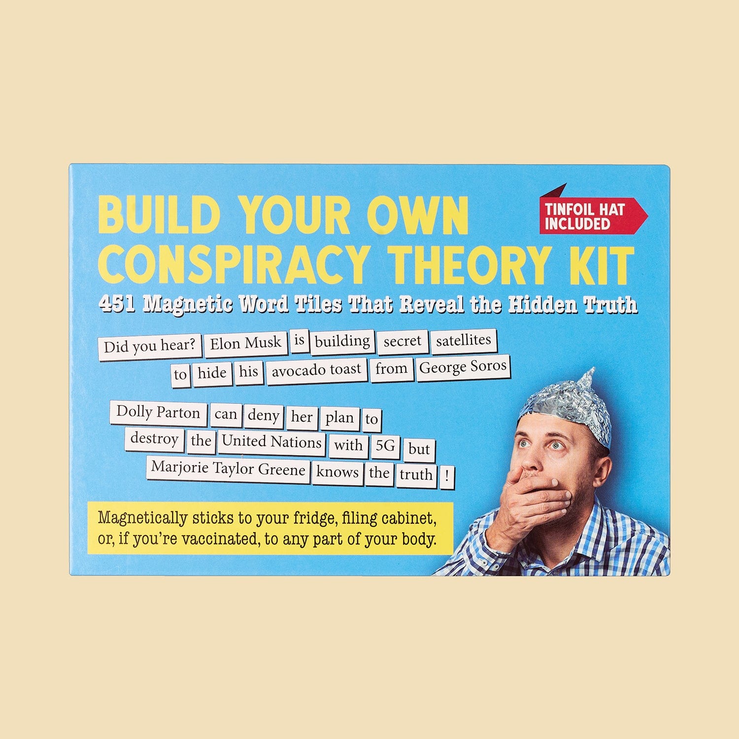 Dissent Pins build your own conspiracy theory kit - funny fridge magnet  word games for adults (451 word tiles)