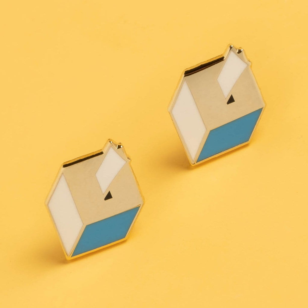 Ballot Box Stud Earrings