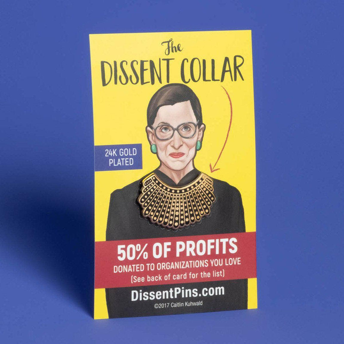 RBG Pins Set - 4pcs 'I Dissent' Feminism Judge Badge Pins, Metal & Enamel (Alexandrite) - View #6