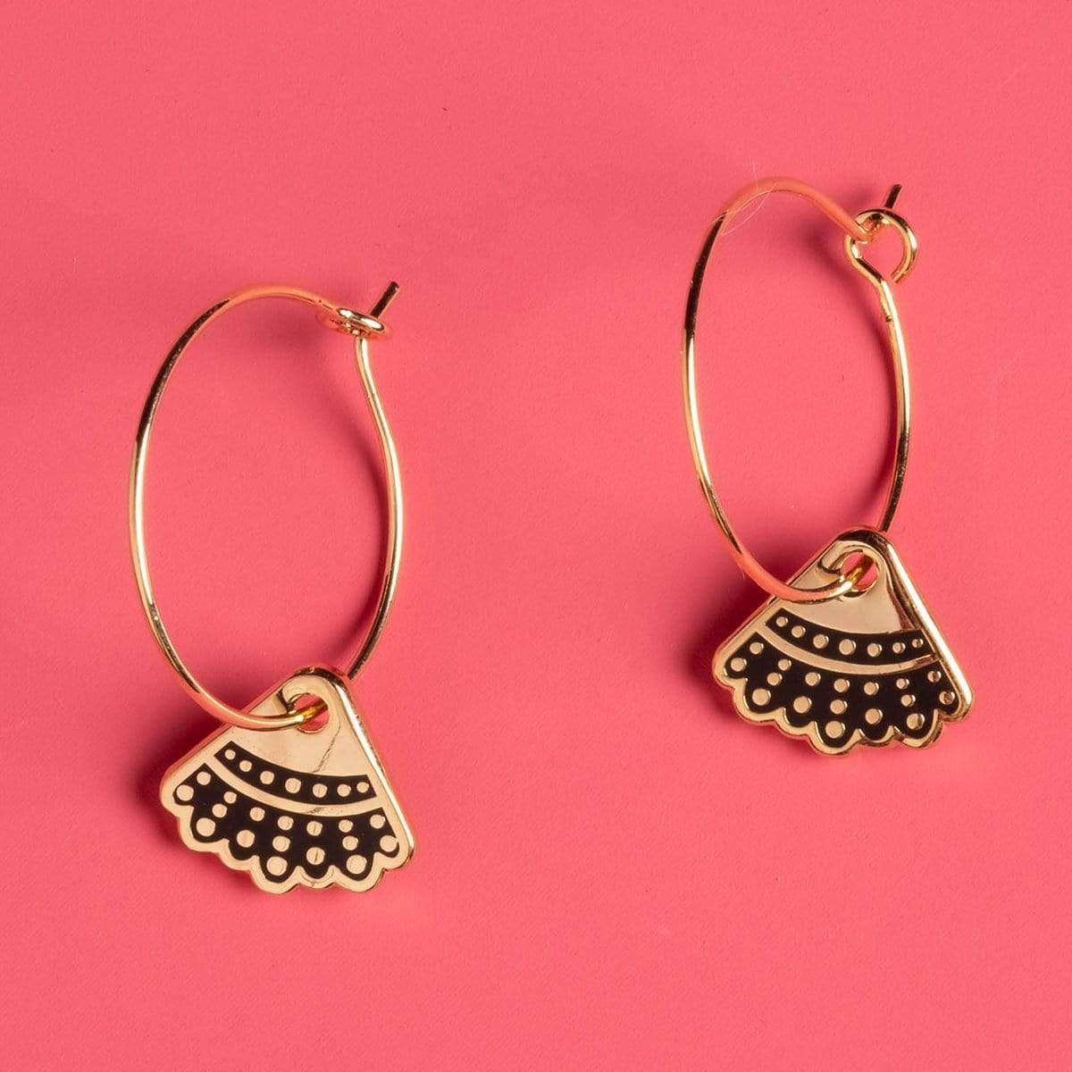Dissent Collar Hoop and Charm Earrings