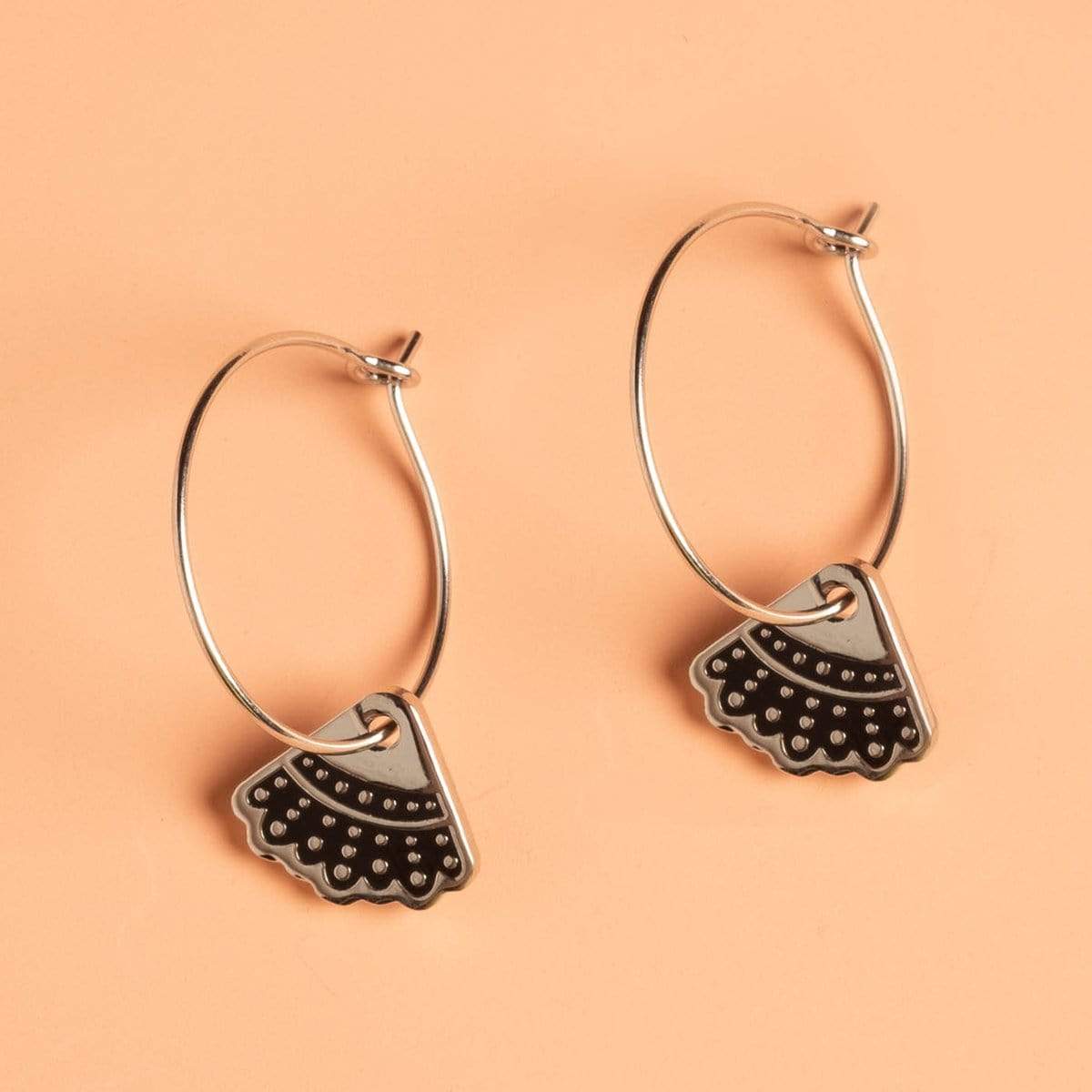 Dissent Collar Hoop and Charm Earrings