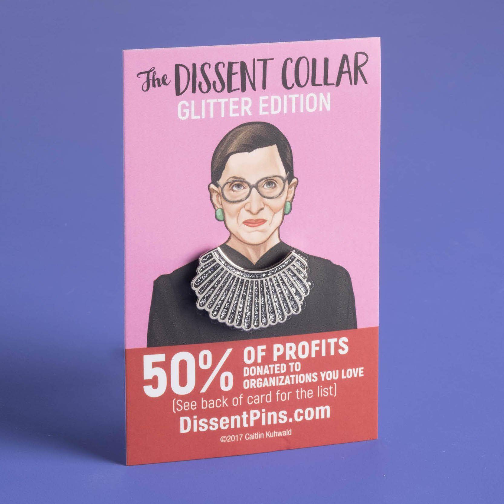 5 Dissent Collar Pins - Glitter Edition