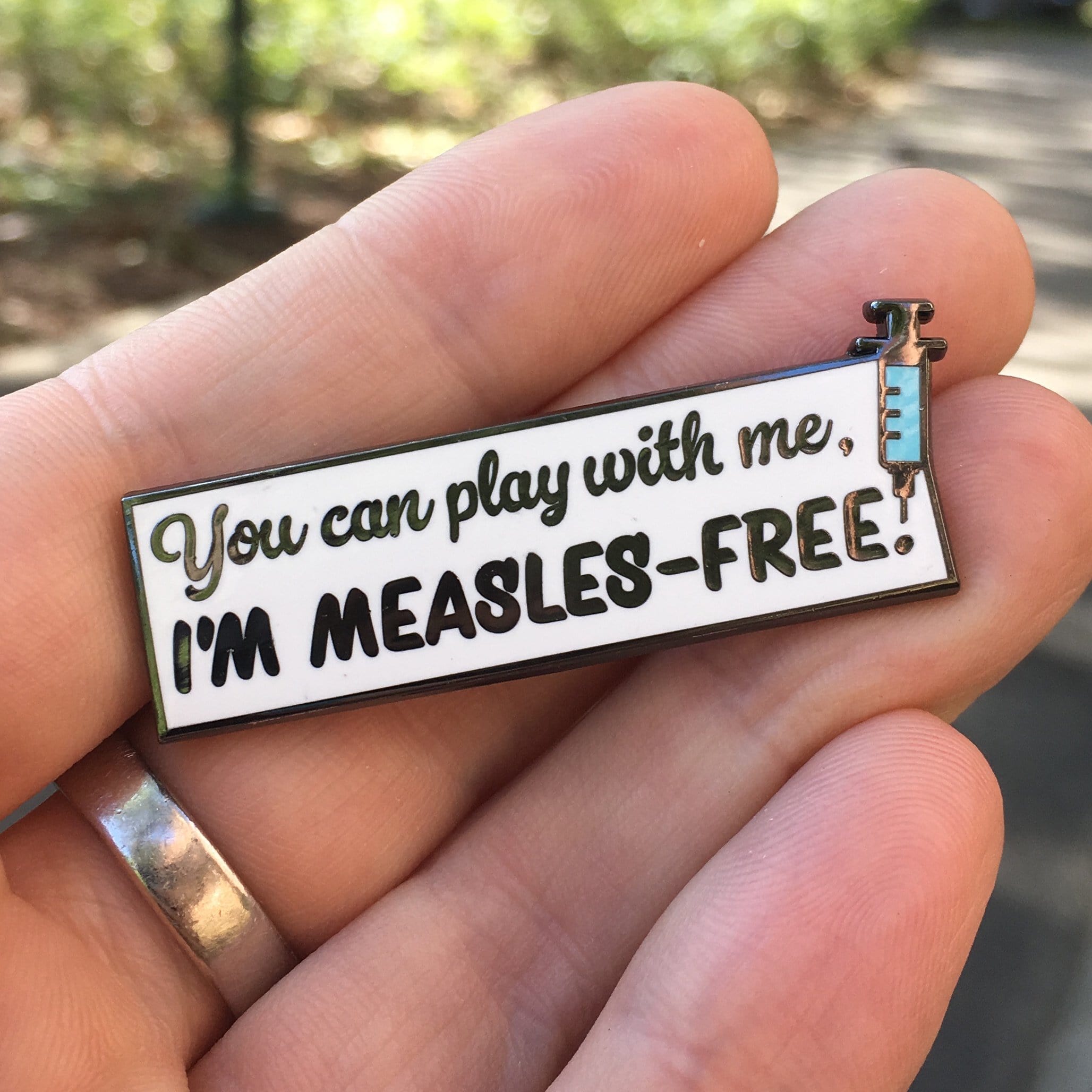 You can play with me, I'm measles-free Pin