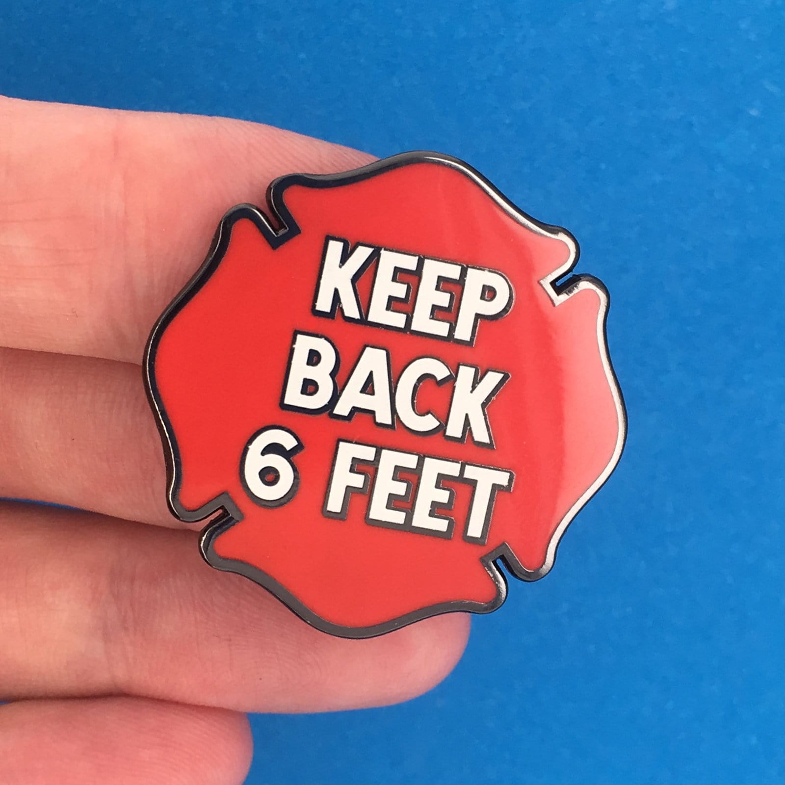 Keep Back 6 Feet Social Distancing Pin