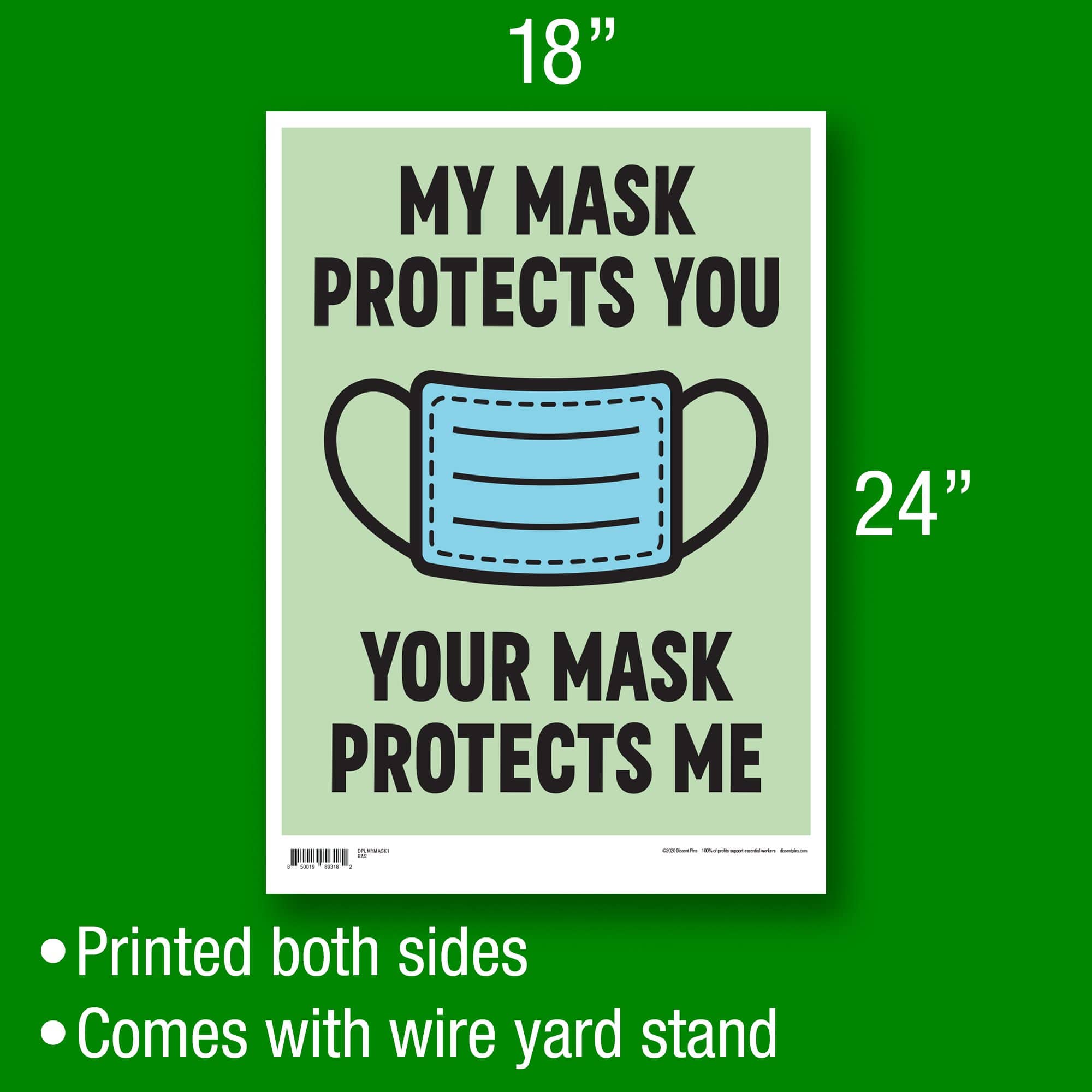 My Mask Protects You, Your Mask Protects Me Yard Sign