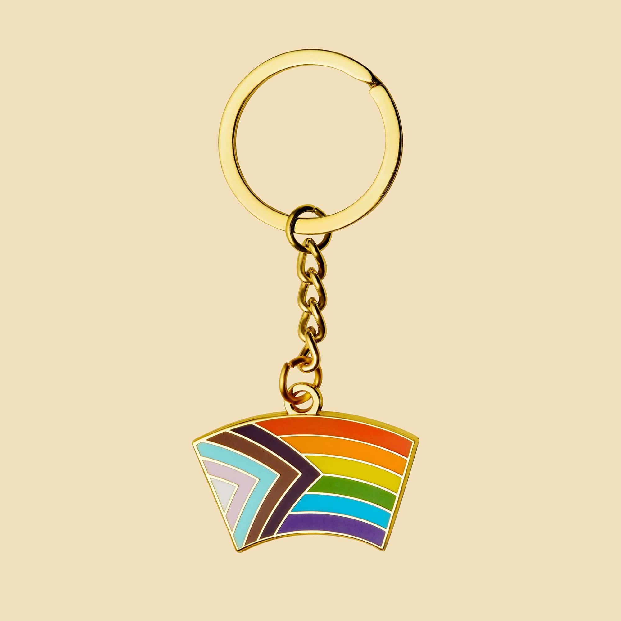 Progress Pride Flag Keychain