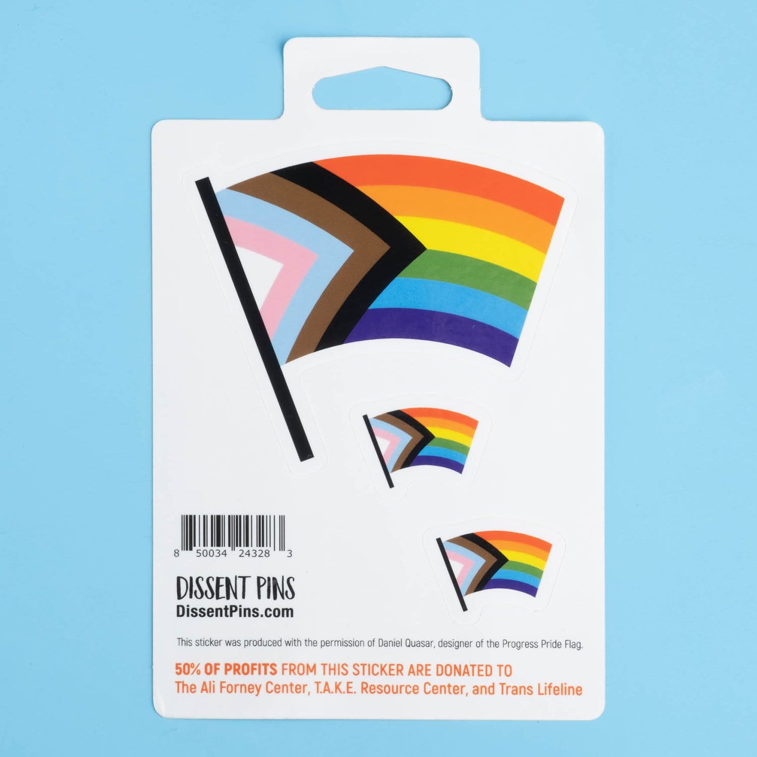 Progress Pride Flag Vinyl Decal Sticker - LGBTQ POC Transgender Inclusive, 2 Inch (2 Pack)