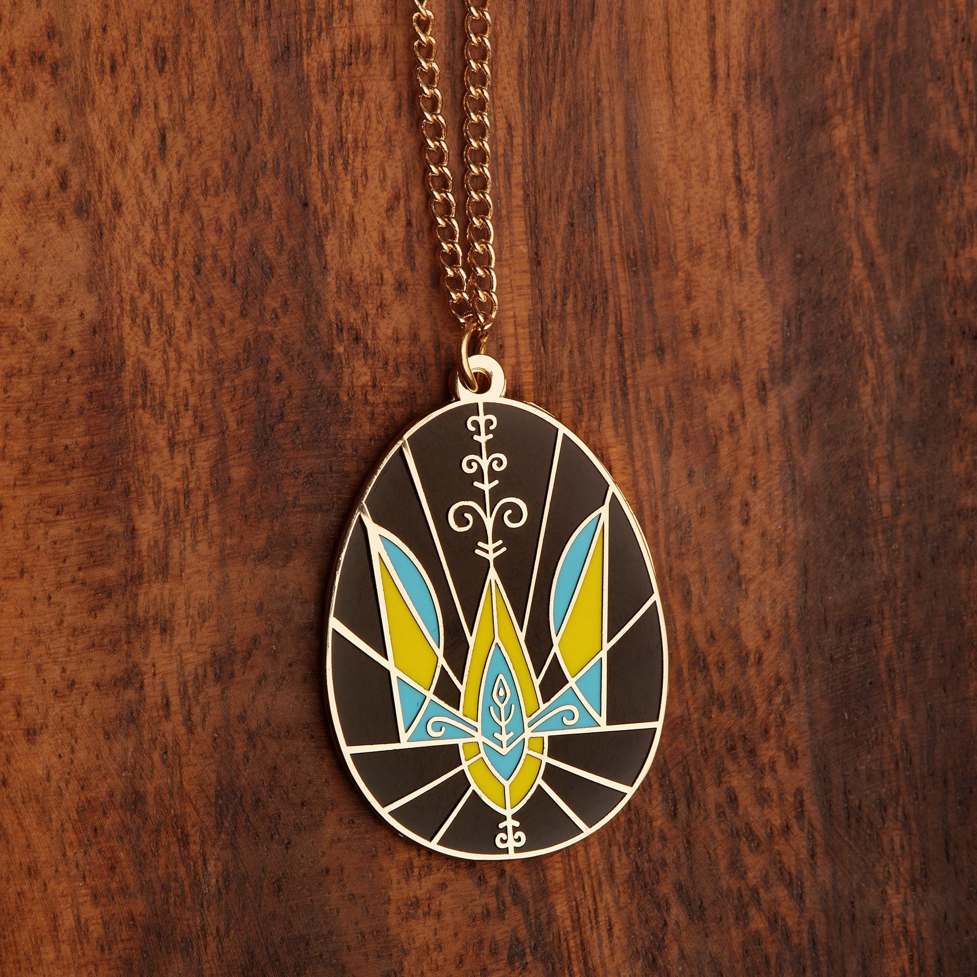 Ukrainian Easter Egg (Pysanka) Necklace - Trident