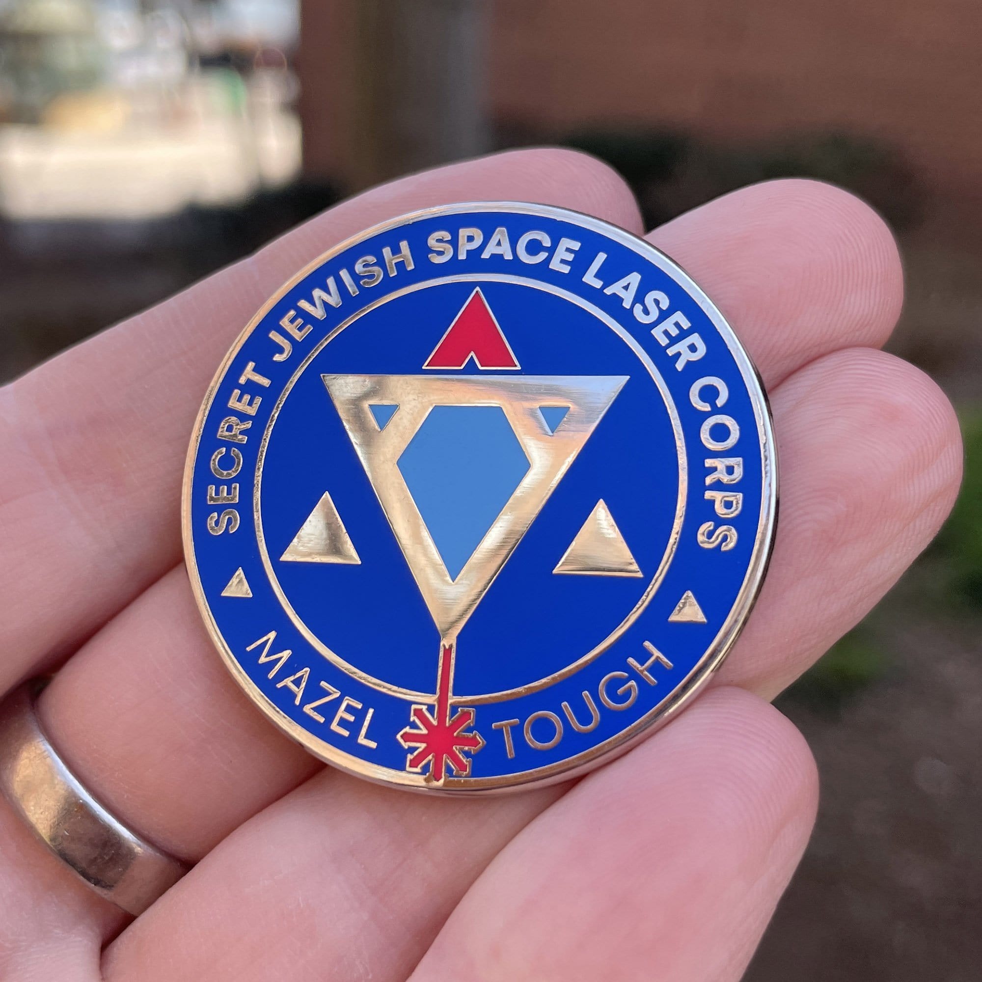 Secret Jewish Space Laser Corps Enamel Pin
