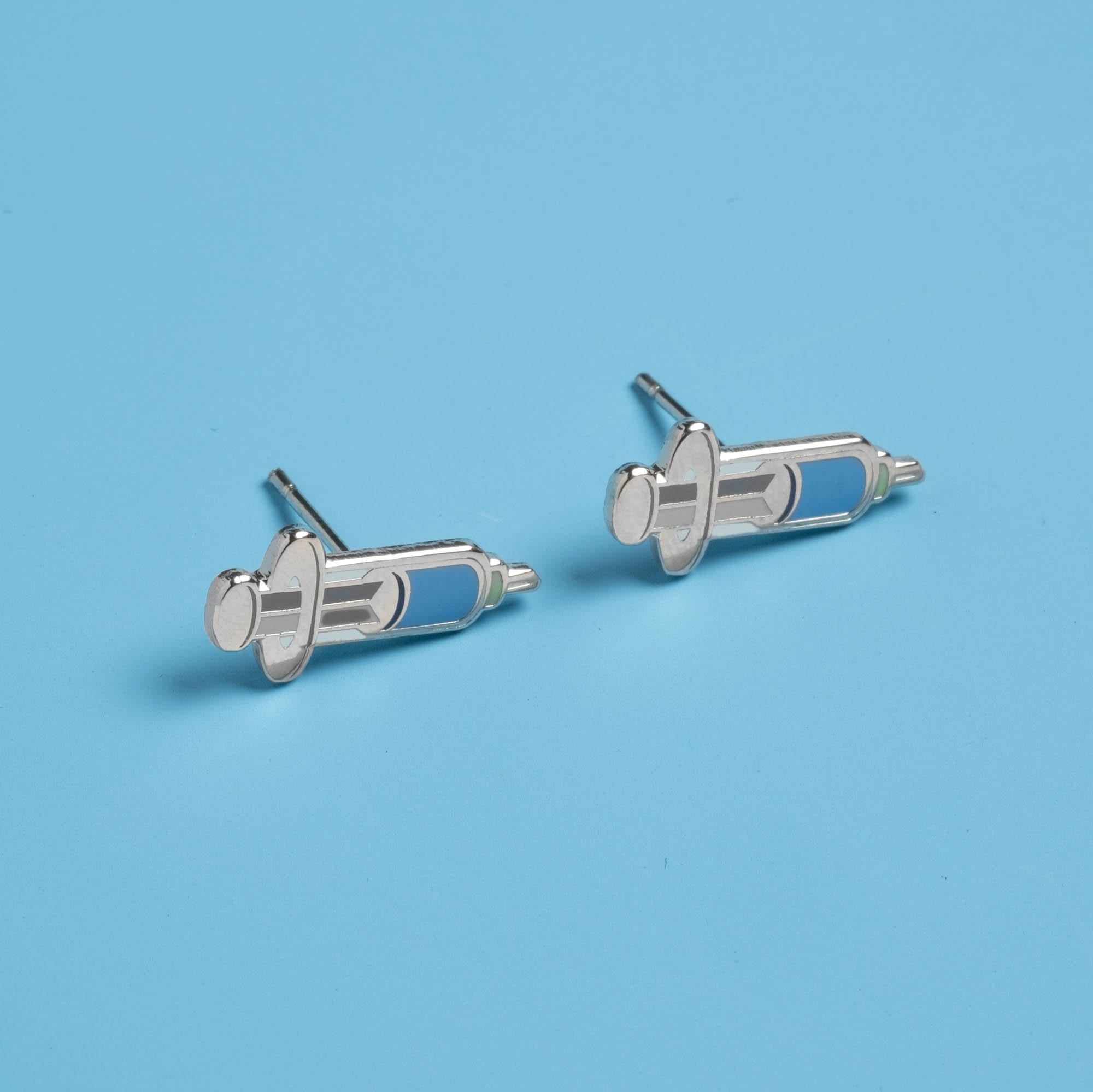 Vaccine Syringe Post Earrings