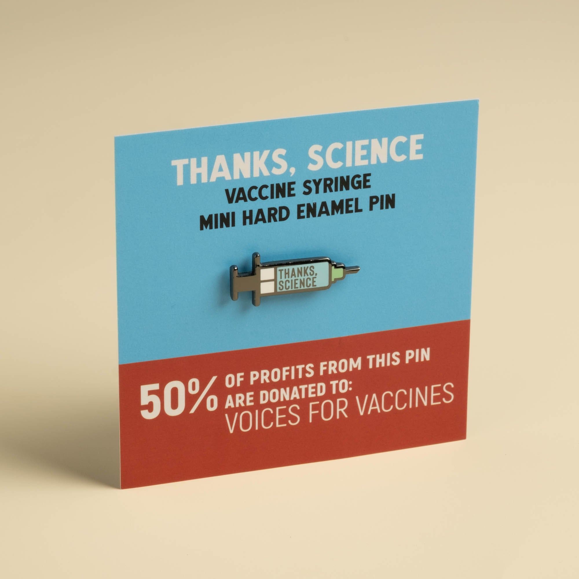 Thanks, Science - Vaccine Syringe Mini Pin