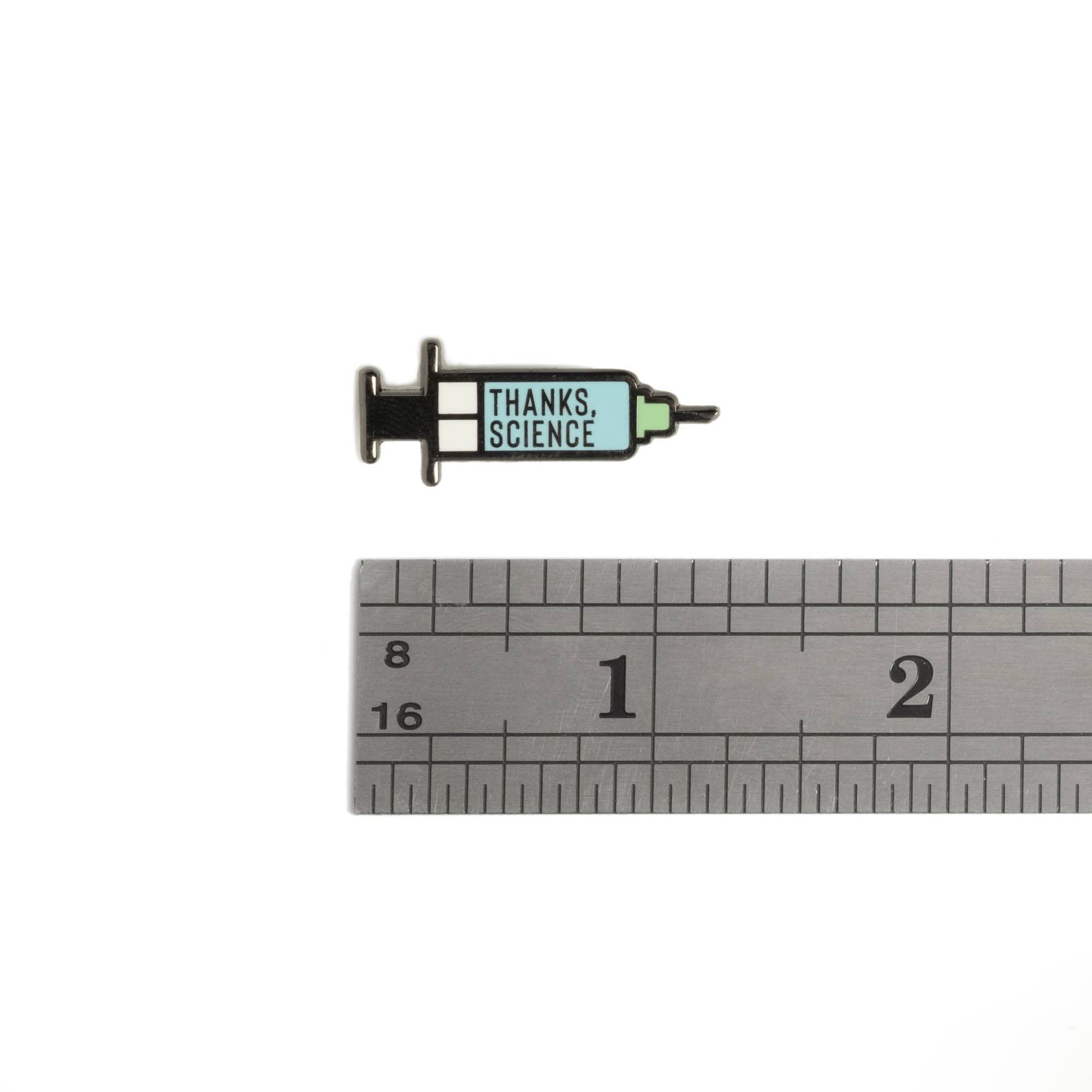Thanks, Science - Vaccine Syringe Mini Pin