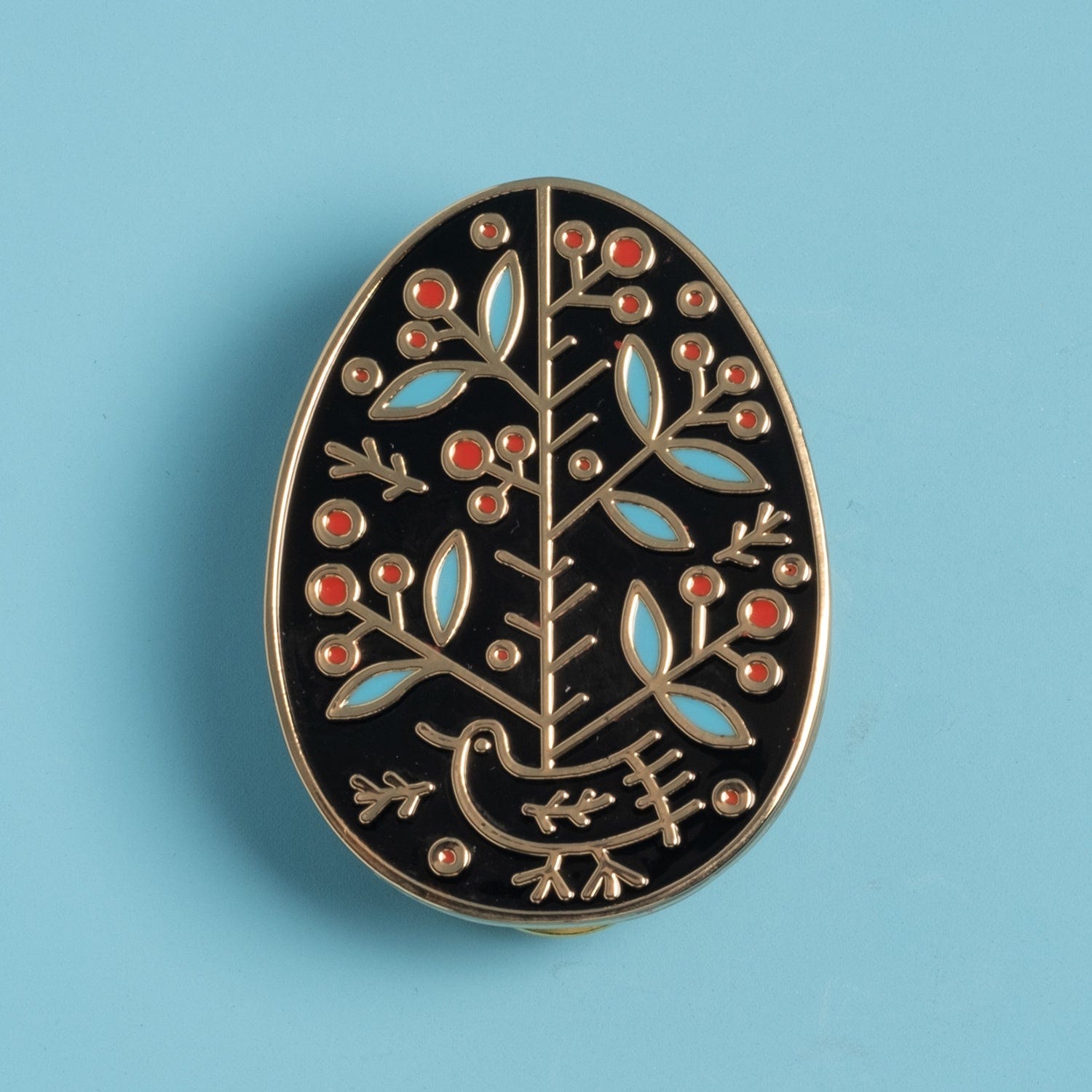 Ukrainian Easter Egg (Pysanka) Pin Set - Trident and Pine Tree Designs
