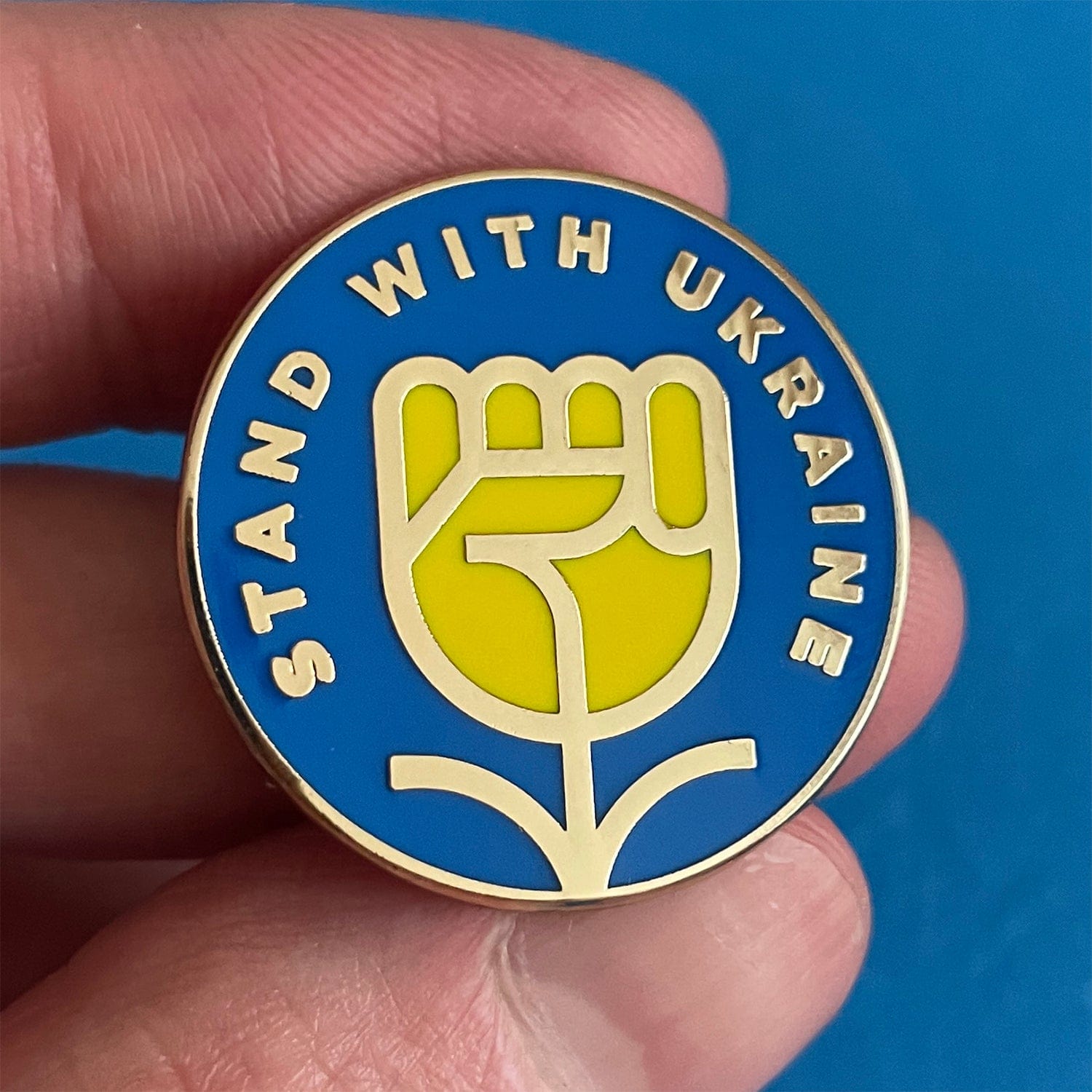 Stand With Ukraine Flower Enamel Pin
