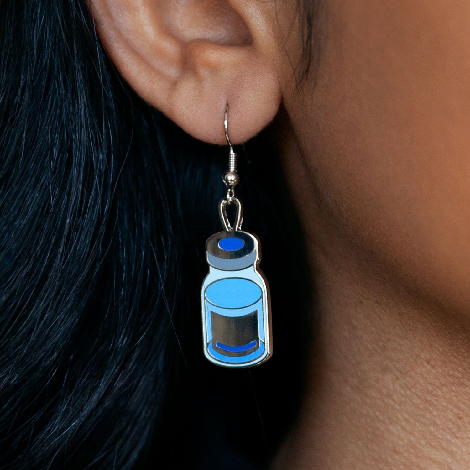 Vaccine Syringe and Vial (mixed set) Drop Earrings