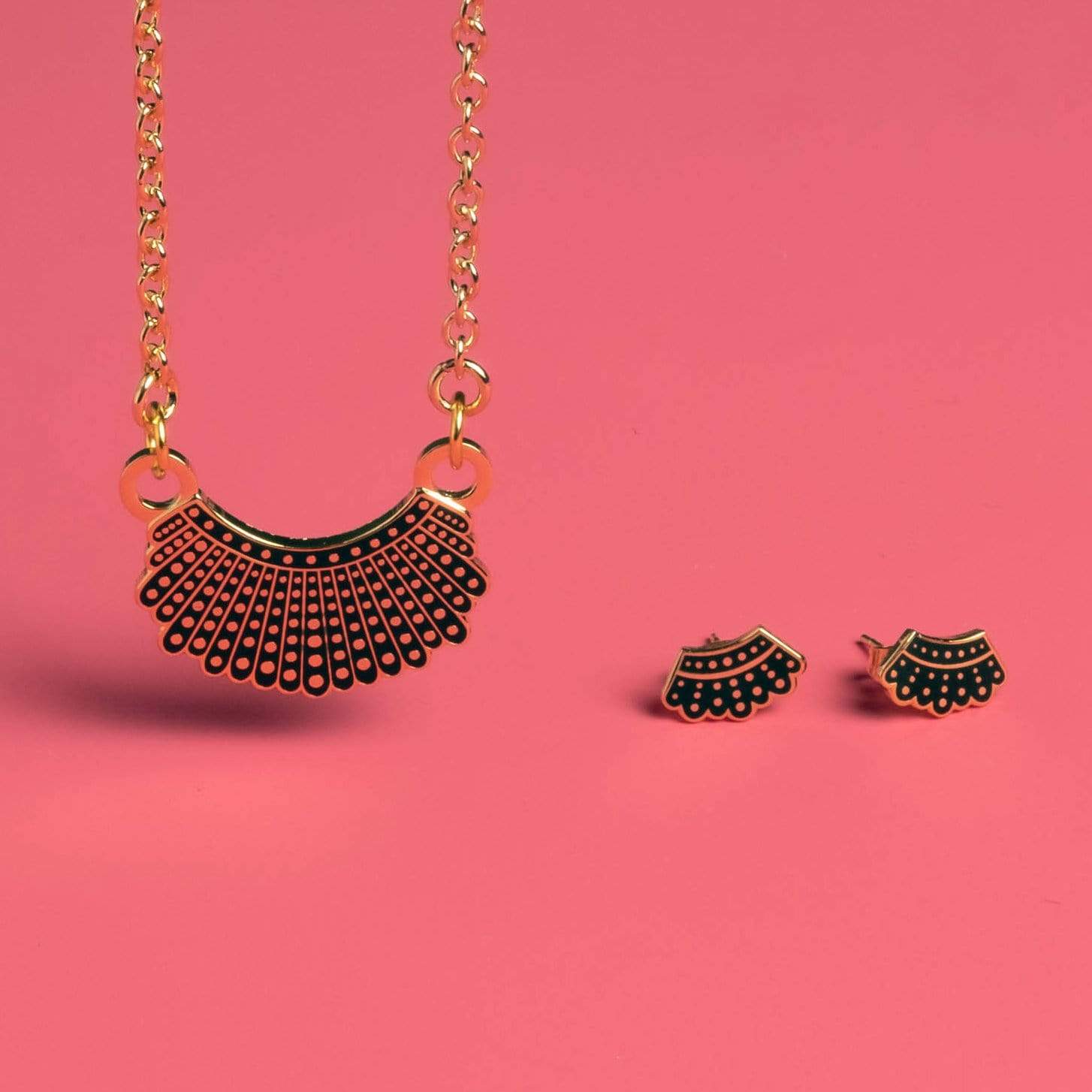 Dissent Collar Stud Earrings Necklace (set) — Dissent Pins